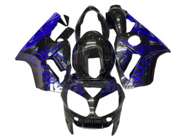Carénages Moto Kawasaki ZX12R 2002-2006 - Noir Brillant Bleu Flamme Abordables