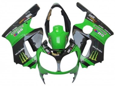 Carénages Moto Kawasaki ZX12R 2002-2006 - Vert Noir Brillant Elf Touch4 Monstre Abordables