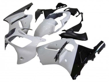 Carénages Moto Kawasaki ZX12R 2002-2006 - Blanc Noir Brillant Abordables