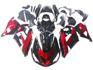 Carénages Moto Kawasaki ZX14R ZZR1400 2006-2011 - Rouge Noir Brillant Abordables