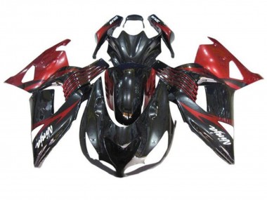 Carénages Moto Kawasaki ZX14R ZZR1400 2006-2011 - Rouge Noir Brillant Blanc Décalque Abordables
