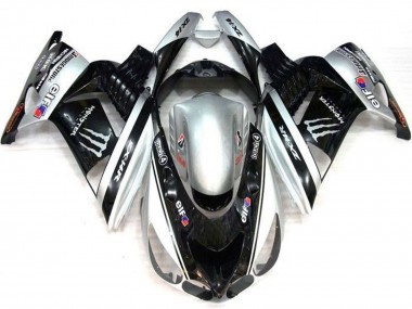 Carénages Moto Kawasaki ZX14R ZZR1400 2006-2011 - Argent Noir Elf Touch4 Monstre Bridgestone Abordables