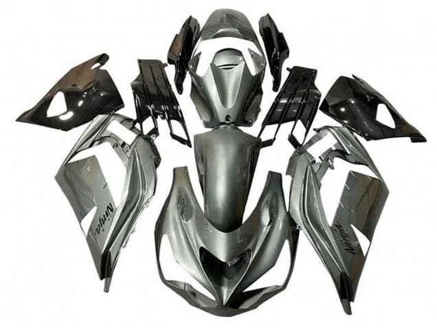 Carénages Moto Kawasaki ZX14R ZZR1400 2012-2024 - Argent Métallisé Noir