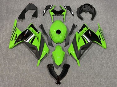 Carénage Moto Kawasaki EX300 2013-2024 - Vert Blanc Noir Bande Abordables