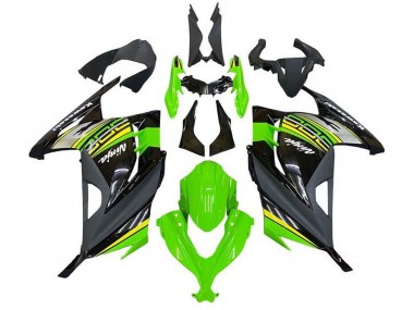 Carénages Moto Kawasaki EX300 2013-2024 - Vert Noir Argent Jaune Abordables