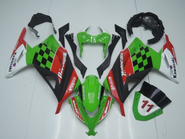 Carénages Moto Kawasaki EX300 2013-2024 - Vert Blanc Rouge Noir Motocard Abordables
