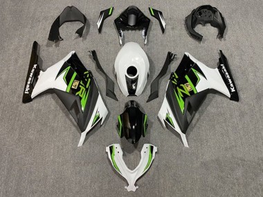Carénages Moto Kawasaki EX300 2013-2024 - Blanc Vert Noir Abordables