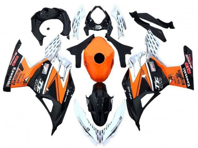 Carénages Moto Kawasaki Ninja 400 2018-2024 - Orange Blanc Noir