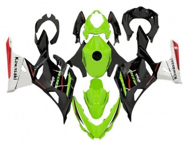 Carénages Moto Kawasaki Ninja 400 2018-2024 - Vert Noir Blanc Rouge