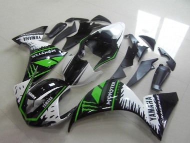 Carénages Moto Yamaha YZF R1 2012-2014 - Blanc Noir Vert Monstre Abordables