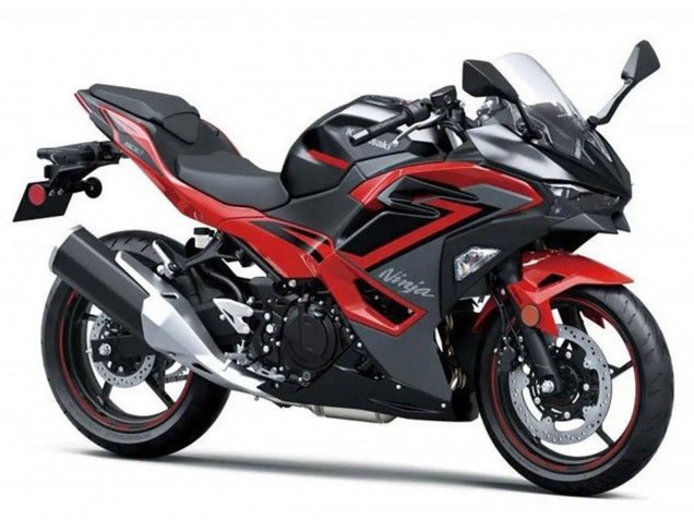 Carénages Moto Kawasaki Ninja 500 EX500R 2024-2025 - Noir Rouge Gris