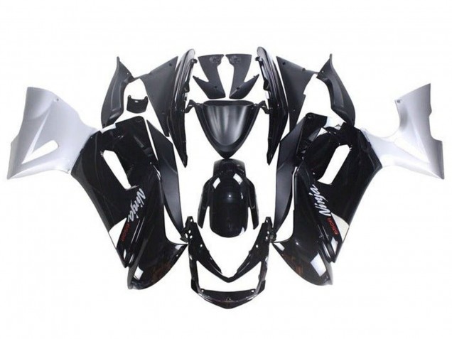 Carénages Moto Kawasaki Ninja 650 EX650 2006-2008 - Noir Brillant Blanc