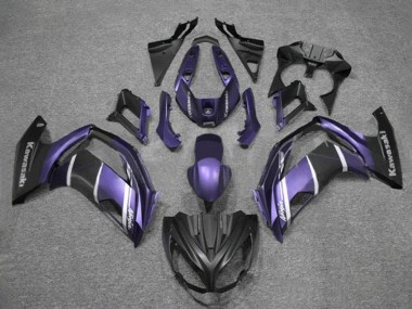 Carénages Moto Kawasaki Ninja 650 EX650 2012-2016 - Violet Argent Noir Mat Abordables