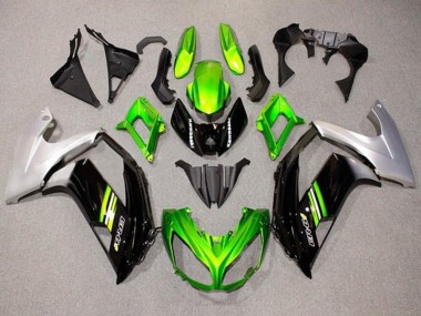 Carénages Moto Kawasaki Ninja ER6F 2012-2014 - Vert Noir Argent Abordables