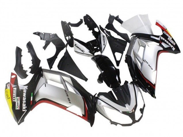 Carénages Moto Kawasaki Ninja ER6F 2012-2014 - Argent Noir Rouge Jaune