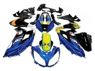 Carénages Moto Kawasaki Ninja 650 EX650 2012-2016 - Bleu Jaune Requin Abordables