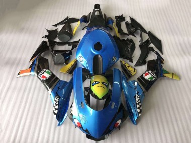 Carénage Moto Yamaha YZF R1 2015-2019 - Bleu Jaune Requin Abordables