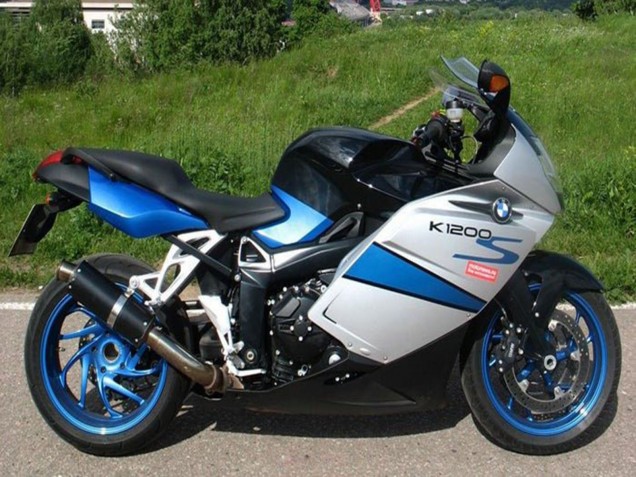 Carénages Moto BMW K1200S 2005-2010 - Argent Bleu Noir
