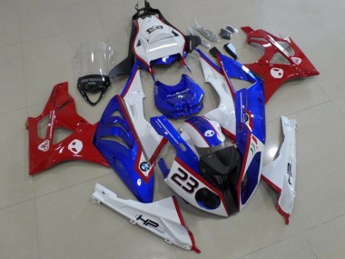 Carénages Moto BMW S1000RR 2009-2014 - Blanc Rouge Bleu HP Abordables