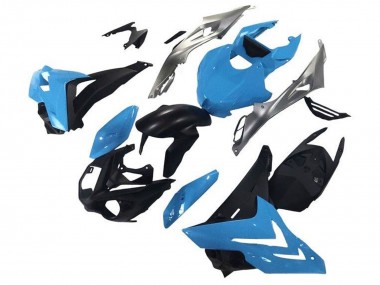 Carénages Moto BMW S1000RR 2015-2016 - Argent Bleu Noir Mat Abordables