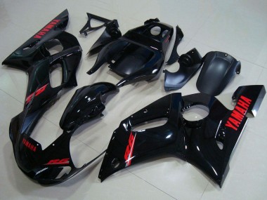 Carénages Moto Yamaha YZF R6 1998-2002 - Noir Brillant Rouge Décalque Abordables