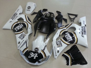 Carénages Moto Yamaha YZF R6 1998-2002 - Blanc Noir Motul Lucky Strike 34 Abordables
