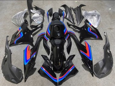 Carénages Moto BMW S1000RR 2019-2022 - Noir Bleu Rouge Abordables