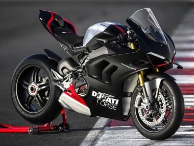 Carénages Moto Ducati Panigale V4 V4S 2022-2024 - Noir Mat Argent Rouge Abordables