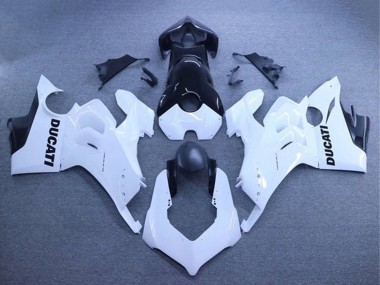 Carénages Moto Ducati Panigale V4 V4S 2020-2021 - Blanc Noir Brillant Abordables