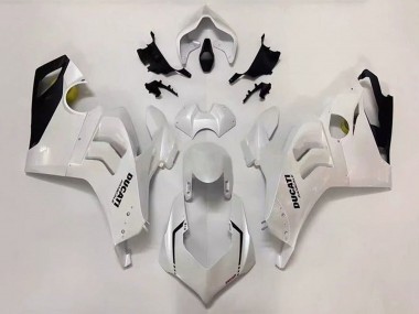 Carénage Moto Ducati Panigale V4 V4S 2020-2021 - Blanc Perle Noir Brillant Abordables