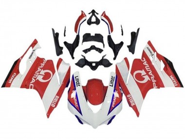 Carénages Moto Ducati 959/1299 2015-2020 - Blanc Rouge Bleu Pramac Abordables