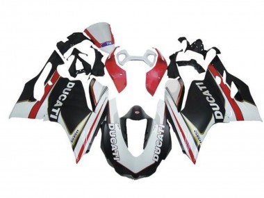 Carénages Moto Ducati Panigale 1199 2011-2014 - Blanc Rouge Noir Mat Abordables
