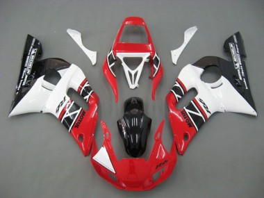 Carénages Moto Yamaha YZF R6 1998-2002 - Blanc Rouge Noir Brillant Abordables