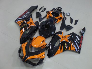 Carénages Moto Honda CBR1000RR 2004-2005 - Orange Noir Brillant Rockstar Abordables