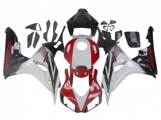 Carénages Moto Honda CBR1000RR 2006-2007 - Blanc Rouge Noir Brillant Fade