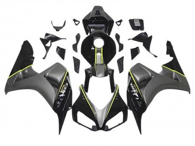 Carénages Moto Honda CBR1000RR 2006-2007 - Gris Noir Brillant Jaune Bande Abordables