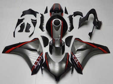 Carénages Moto Honda CBR1000RR 2008-2011 - Gris Rouge Noir Brillant Bande Abordables