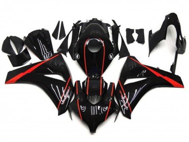 Carénages Moto Honda CBR1000RR 2008-2011 - Noir Brillant Rouge Bande Abordables