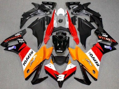 Carénages Moto Honda CBR500R 2013-2015 - Orange Blanc Rouge Noir Brillant Repsol Abordables