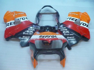 Carénages Moto Honda VFR 800 1998-2001 - Orange Blanc Rouge Noir Repsol Abordables
