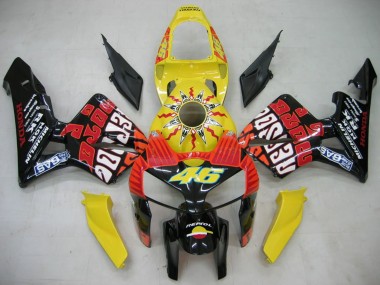 Carénages Moto Honda CBR600RR 2005-2006 - Noir Jaune Rossi Abordables