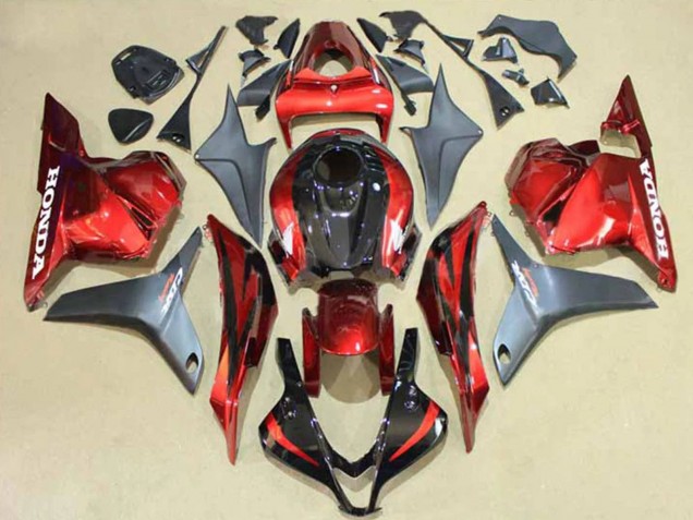 Carénages Moto Honda CBR600RR 2009-2012 - Argent Rouge Noir Brillant
