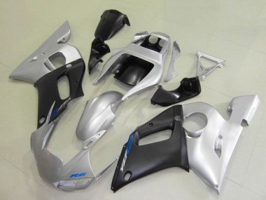 Carénages Moto Yamaha YZF R6 1998-2002 - Argent Noir Mat Bleu Décalque Abordables