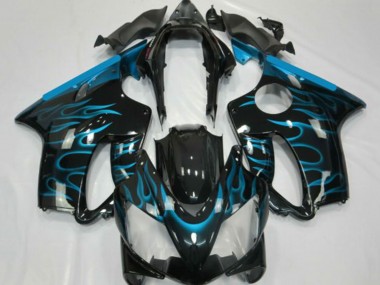 Carénages Moto Honda CBR600 F4i 2001-2003 - Noir Brillant Bleu Clair Flamme Abordables