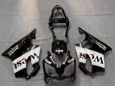 Carénages Moto Honda CBR600 F4i 2001-2003 - Noir Brillant Blanc West Abordables