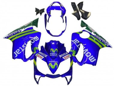 Carénages Moto Honda CBR600 F4i 2001-2003 - Bleu Vert Blanc MoviStar Abordables