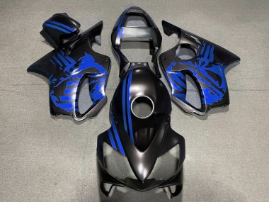 Carénages Moto Honda CBR600 F4i 2001-2003 - Bleu Noir Mat Crâne Abordables
