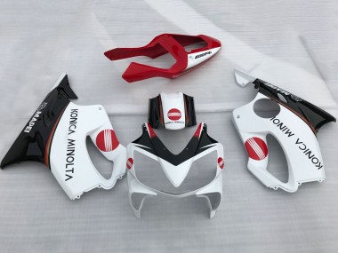 Carénages Moto Honda CBR600 F4i 2001-2003 - Blanc Rouge Noir Brillant Konica Minolta Abordables