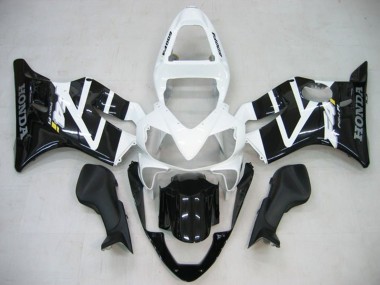 Carénages Moto Honda CBR600 F4i 2001-2003 - Blanc Noir Brillant Abordables