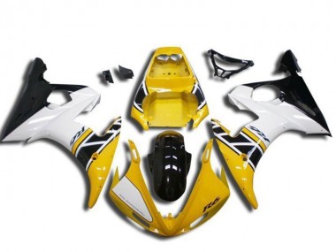 Carénage Moto Yamaha YZF R6 2003-2004 - Jaune Blanc Noir Brillant Abordables